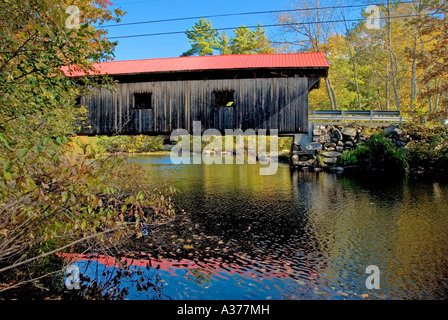 Waterloo gedeckte Brücke, New Hampshire, USA Stockfoto