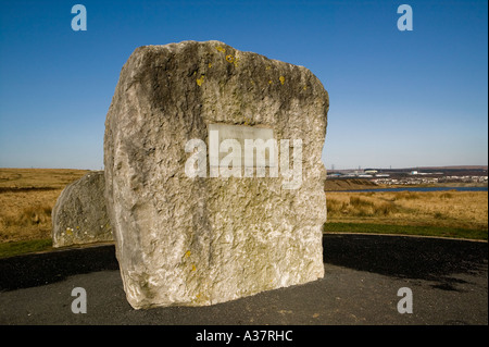 Die Aneurin Bevan Gedenksteine an Bryn Serth in der Nähe von Ebbw Vale Wales UK Stockfoto