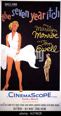 Das SEVEN YEAR ITCH Plakat 1955 TCF film mit Marilyn Monroe und Tom Ewell Stockfoto