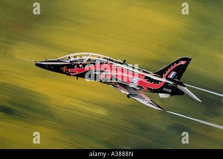 Royal Air Force Trainingsflugzeug British Aerospace Hawk T1 in low-pass Stockfoto