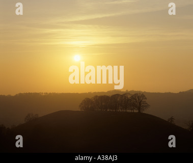 Downham Hill von Uley Bury in der Nähe der Cotswold-Dorf Uley, Gloucestershire Stockfoto