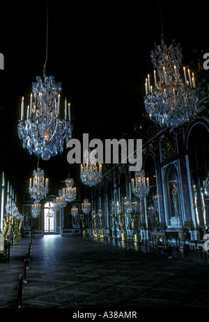 Der Spiegelsaal, der großen Galerie, Schloss von Versailles, Stadt von Versailles, Ile de France, Frankreich, Europa Stockfoto