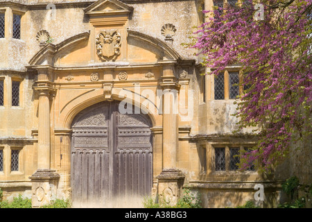 17. Jahrhundert Cotswold stone Gateway Stanway Manor, Gloucestershire Stockfoto