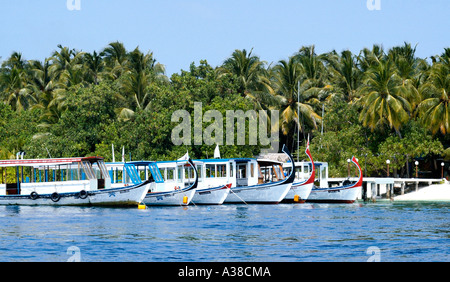 Traditionelle maledivische Fischerboote Stockfoto