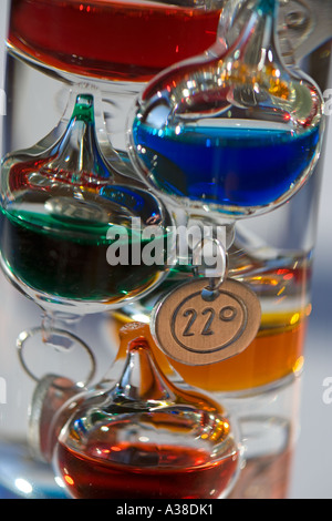 Gallileo Thermometer Closeup Stockfoto