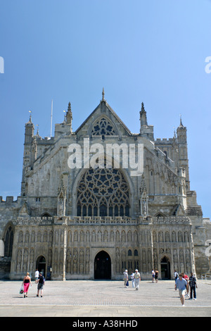 West-Tür von Exeter Kathedrale Devon UK Stockfoto