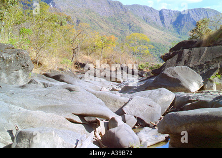 Vale da Lua oder Mondtal im Parque Nacional da Chapada Dos Veadeiros Stockfoto