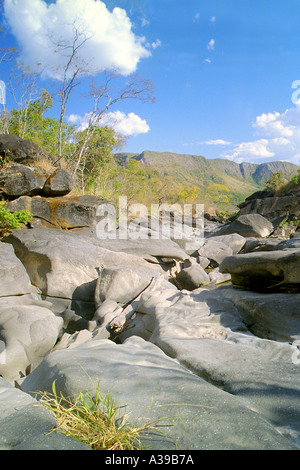 Vale da Lua Mondtal im Parque Nacional da Chapada Dos Veadeiros Stockfoto