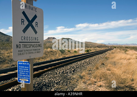 Union Pacific Railway, Alpine und Marathon in West-Texas Stockfoto