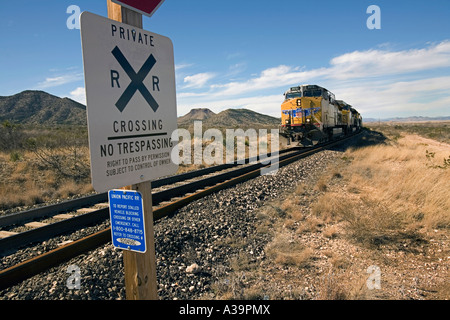 Union Pacific Railway, Alpine und Marathon in West-Texas Stockfoto