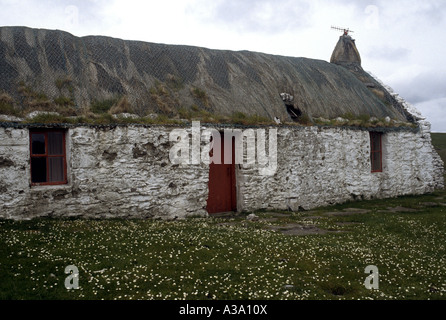 Typisch schottische Crofthouse auf Shetland Insel Schottland Stockfoto