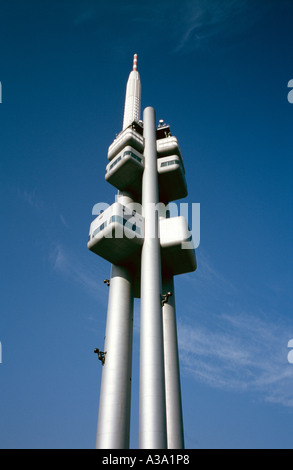 Die TV Turm, Zizkov, Prague, Tschechische Republik. Stockfoto