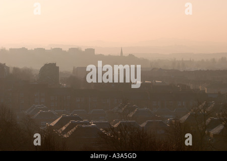 Blick westlich von Glasgow in der Abendsonne Stockfoto