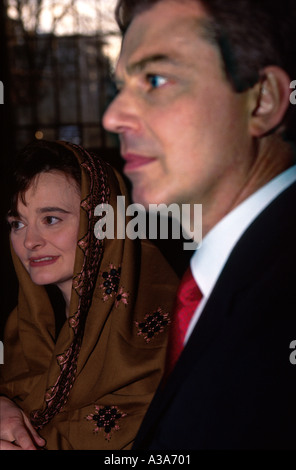 Tony Blair und seine Frau Cherie Stockfoto