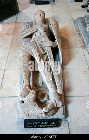 Das Bildnis von Gilbert Marshall vierten Earl of Pembroke und Tempelritter starb im Jahre 1241 Temple Church London UK Stockfoto