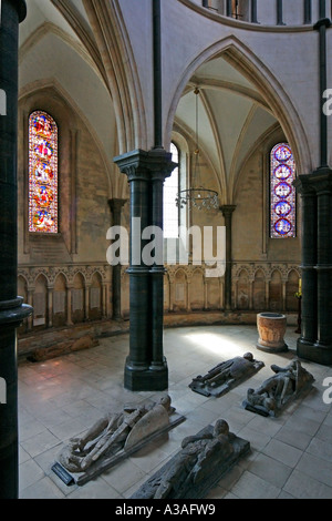 Die Bildnisse der Tempelritter aus dem 13. Jahrhundert im Inneren Tempel Church London Stockfoto