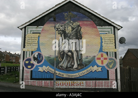 Cuchullain republikanischen Wand Wandbild Lenadoon West Belfast northern Irland horizontal Stockfoto