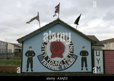 UYM Loyalist Wandbild Shankill Road West Belfast Nordirland Stockfoto