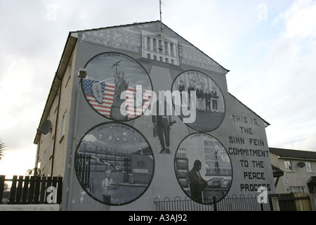 Loyalist Frieden Prozess Wandbild Shankill Road Belfast Nordirland Stockfoto