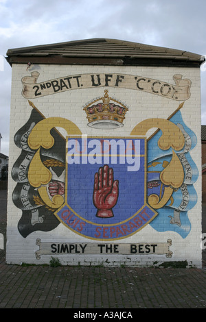 Uf Uda Loyalist terroristischen Wandbild Shankill Road Belfast Nordirland Stockfoto