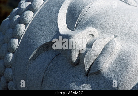 Detail der liegende Buddha Statue am Tsubosaka Dera Tempel Präfektur Nara Japan historische Tempel gegründet in 701AD Stockfoto