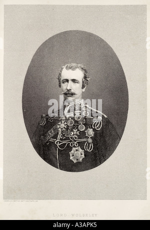 Field Marshal Viscount Lord Wolseley Offizier 1833 1913 militärischen britischen dekorierten einheitliche Medaille Geschichte Soldat Heerführer Stockfoto