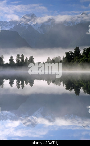 Lake Matheson Westland Tai Poutini Nationalpark Westküste Südinsel Neuseeland Stockfoto