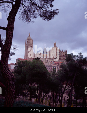 Die Kathedrale und die Stadt in Segovia, Kastilien, Spanien Stockfoto