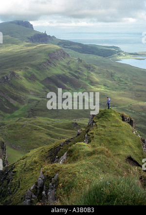 Ein hoch auf die Trotternish Ridge Isle Of Skye Schottland walker Stockfoto