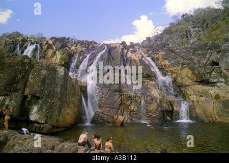 So Carioquinhas Wasser fallen Sie in Chapada Dos Veadeiros Stockfoto