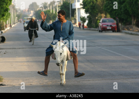 Straßenszene, Westufer des Nil, Luxor, Ägypten Stockfoto