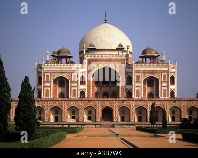 Indien in Südasien Uttar Pradesh Delhi Humayun Mausoleum ersten und eines der schönsten Beispiele für ein Gartengrab Stockfoto