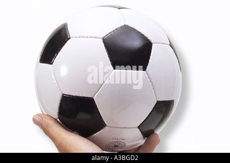 Person, die Fußball, close-up Stockfoto