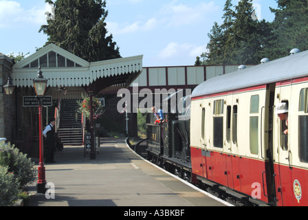 Winchcombe Bahnhof Gloucestershire Warwickshire Museumsbahn in den Cotswolds Stockfoto