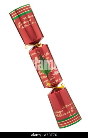 Roten Purpur Cracker Papier Karte Gloss Esstisch Kleid Dressing Kranz Weihnachten dekorieren Dekoration Anzeige winter Stockfoto