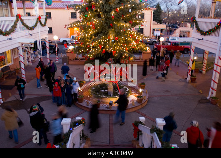 Heiligabend in Albuquerque, New Mexico die Altstadt zu gelangen. Stockfoto