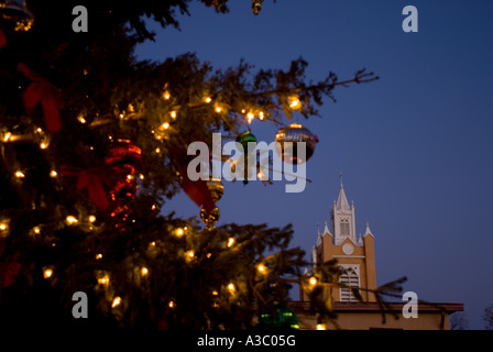 Heiligabend in Albuquerque, New Mexico die Altstadt zu gelangen. Stockfoto