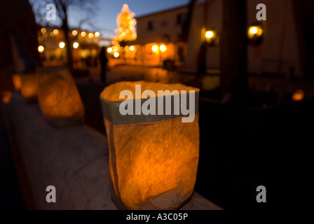 Heiligabend in Albuquerque, New Mexico die Altstadt zu gelangen. Stockfoto