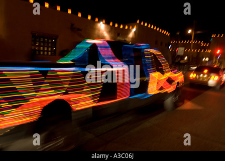 Heiligabend in Albuquerque, New Mexico die Altstadt zu gelangen. Stockfoto