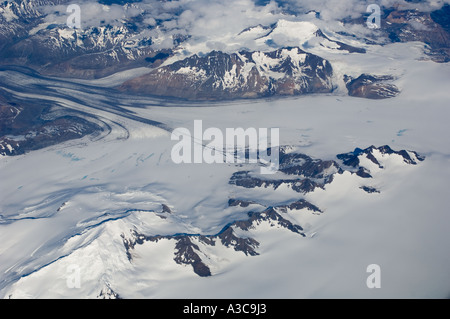 Argentinien, der Nationalpark Los Glaciares, Antenne von Gletschern und Nunataks nördlich von Fitzroy 31. Dezember 2005 Stockfoto