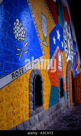 Wandbild auf Notre Dame de Toute Grace Church in Passy in Haute Savoie Frankreich Stockfoto