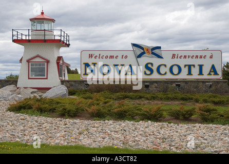 Kanada Nova Scotia Willkommensschild am Besucherzentrum Stockfoto