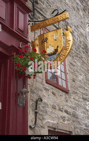 Kanada-Quebec-Montreal-Old Montreal Restaurant Zeichen Stockfoto