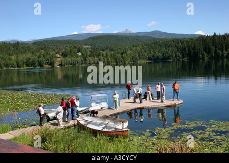 Tourist oder Besucher auf Lily See in der Nähe von West Vancouver British Columbia-Kanada Stockfoto