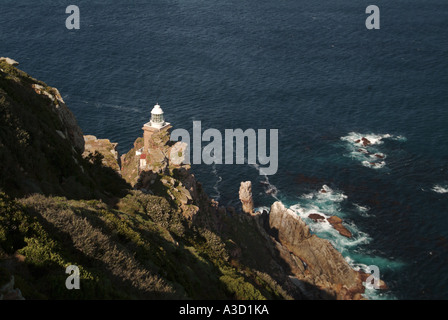 Leuchtturm an der südlichen Spitze von Südafrika. Cape Point, Cape Peninsula Nationalpark, Eastern Cape, Südafrika Stockfoto