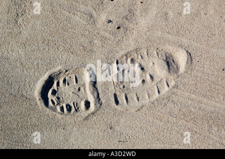 Boot im Sand print Stockfoto