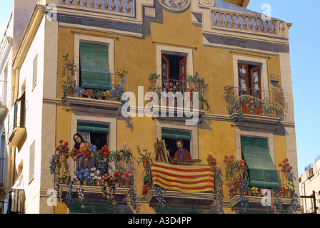 Bunte Karikaturen Tarragona Catalonia Katalonien Katalonien Costa Dorada España Spanien spanische Iberia iberischen Halbinsel Europa Stockfoto