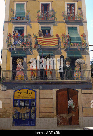 Bunte Karikaturen Tarragona Catalonia Katalonien Katalonien Costa Dorada España Spanien spanische Iberia iberischen Halbinsel Europa Stockfoto