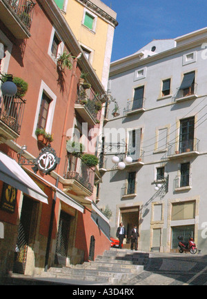 Farbenfrohe Gebäude von Tarragona Catalonia Katalonien Katalonien Costa Dorada España Spanien spanische Iberia iberischen Halbinsel Europa Stockfoto