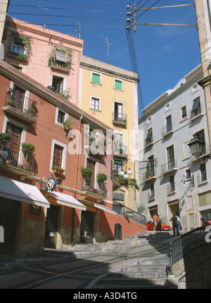 Farbenfrohe Gebäude von Tarragona Catalonia Katalonien Katalonien Costa Dorada España Spanien spanische Iberia iberischen Halbinsel Europa Stockfoto
